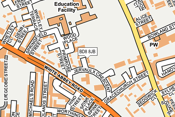 BD8 8JB map - OS OpenMap – Local (Ordnance Survey)