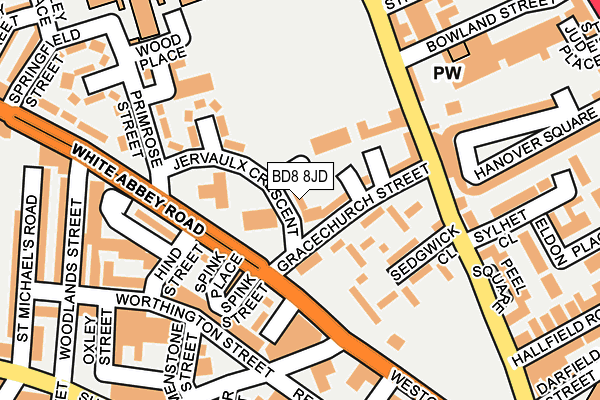 BD8 8JD map - OS OpenMap – Local (Ordnance Survey)