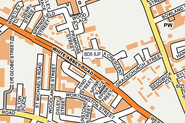 BD8 8JF map - OS OpenMap – Local (Ordnance Survey)