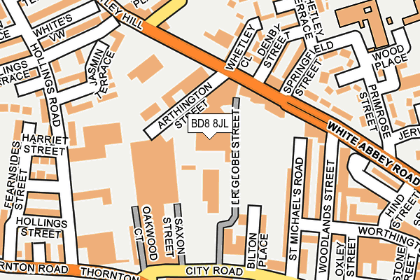 BD8 8JL map - OS OpenMap – Local (Ordnance Survey)