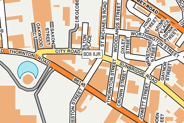 BD8 8JR map - OS OpenMap – Local (Ordnance Survey)