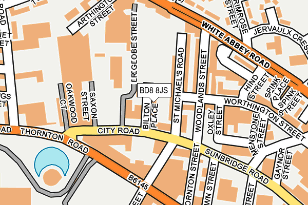 BD8 8JS map - OS OpenMap – Local (Ordnance Survey)