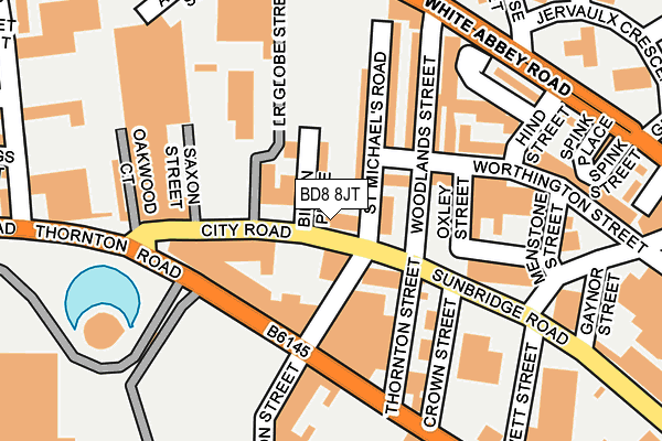 BD8 8JT map - OS OpenMap – Local (Ordnance Survey)