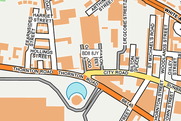 BD8 8JY map - OS OpenMap – Local (Ordnance Survey)