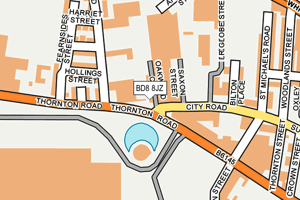 BD8 8JZ map - OS OpenMap – Local (Ordnance Survey)