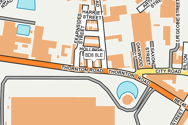 BD8 8LE map - OS OpenMap – Local (Ordnance Survey)