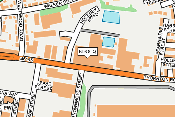 BD8 8LQ map - OS OpenMap – Local (Ordnance Survey)