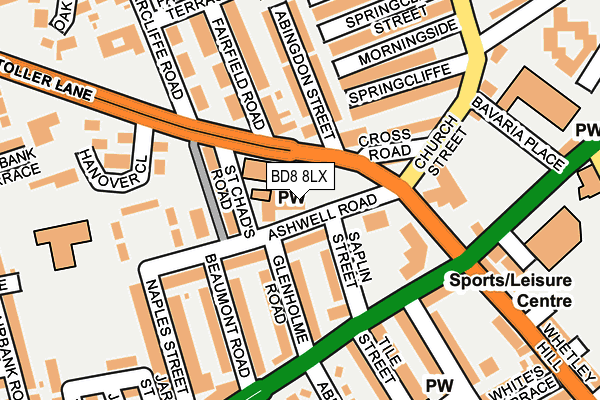 BD8 8LX map - OS OpenMap – Local (Ordnance Survey)