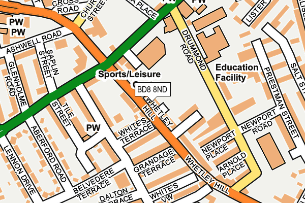BD8 8ND map - OS OpenMap – Local (Ordnance Survey)