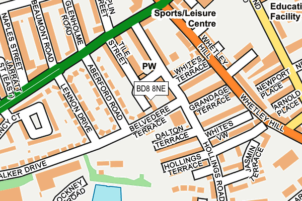 BD8 8NE map - OS OpenMap – Local (Ordnance Survey)