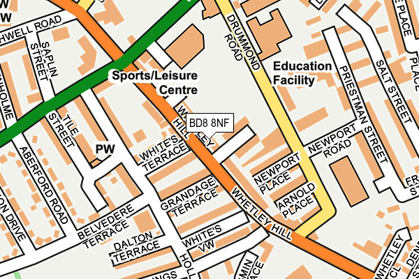 BD8 8NF map - OS OpenMap – Local (Ordnance Survey)