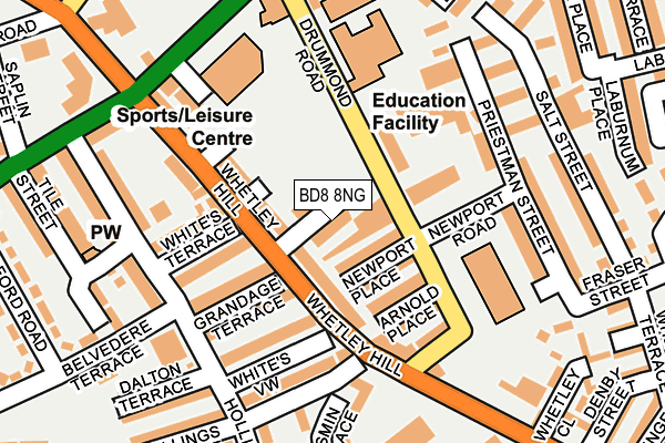 BD8 8NG map - OS OpenMap – Local (Ordnance Survey)