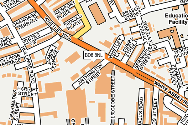 BD8 8NL map - OS OpenMap – Local (Ordnance Survey)