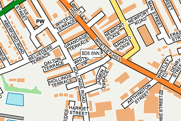 BD8 8NN map - OS OpenMap – Local (Ordnance Survey)