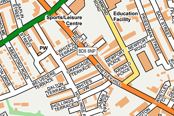 BD8 8NP map - OS OpenMap – Local (Ordnance Survey)