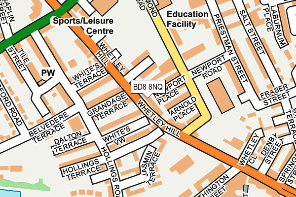 BD8 8NQ map - OS OpenMap – Local (Ordnance Survey)