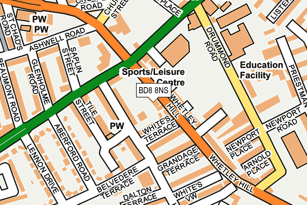 BD8 8NS map - OS OpenMap – Local (Ordnance Survey)