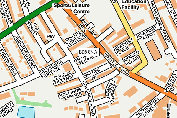 BD8 8NW map - OS OpenMap – Local (Ordnance Survey)