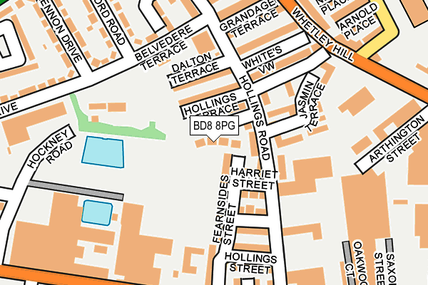 BD8 8PG map - OS OpenMap – Local (Ordnance Survey)