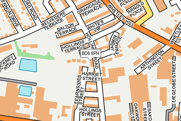 BD8 8PH map - OS OpenMap – Local (Ordnance Survey)