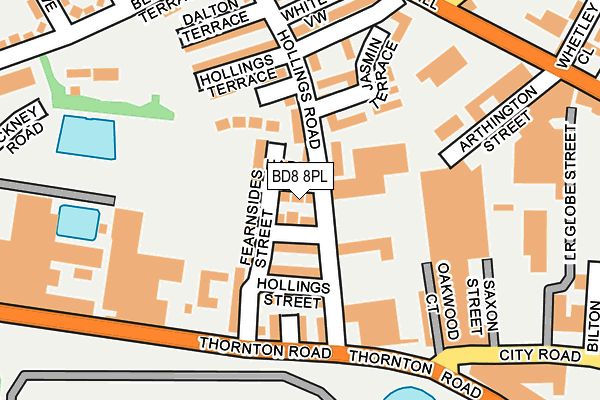 BD8 8PL map - OS OpenMap – Local (Ordnance Survey)