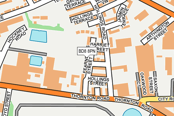 BD8 8PN map - OS OpenMap – Local (Ordnance Survey)