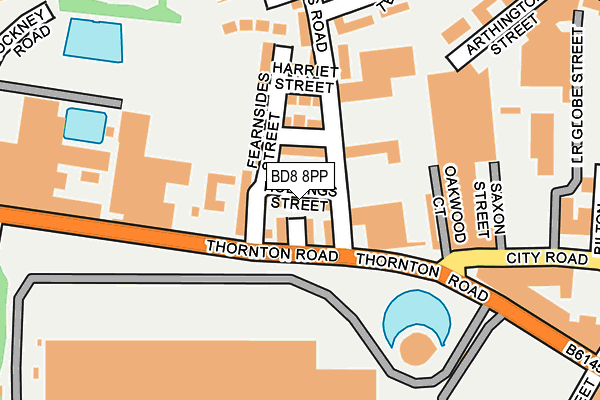 BD8 8PP map - OS OpenMap – Local (Ordnance Survey)