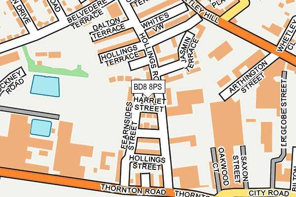 BD8 8PS map - OS OpenMap – Local (Ordnance Survey)