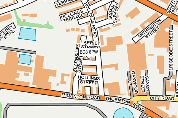 BD8 8PW map - OS OpenMap – Local (Ordnance Survey)