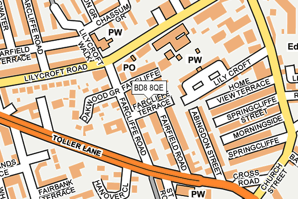 BD8 8QE map - OS OpenMap – Local (Ordnance Survey)