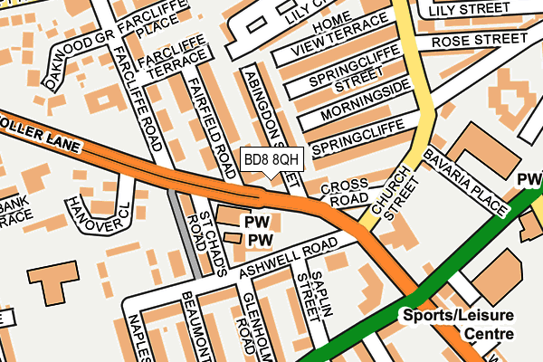 BD8 8QH map - OS OpenMap – Local (Ordnance Survey)