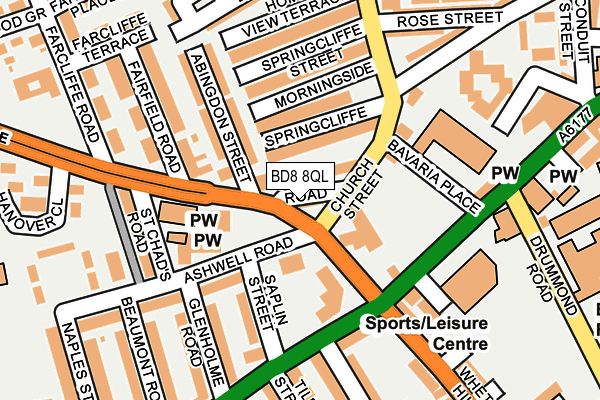 BD8 8QL map - OS OpenMap – Local (Ordnance Survey)