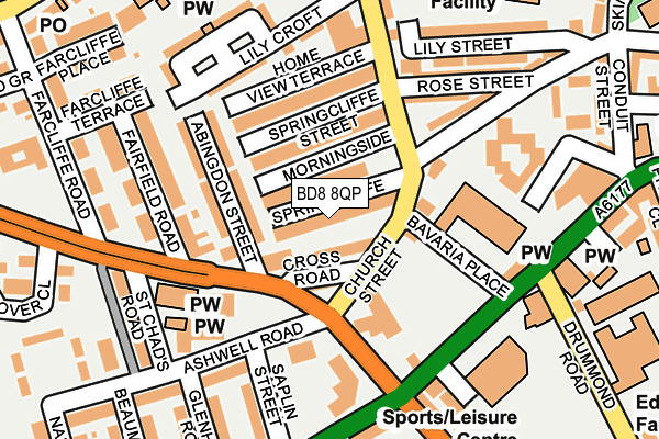 BD8 8QP map - OS OpenMap – Local (Ordnance Survey)