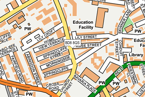 BD8 8QS map - OS OpenMap – Local (Ordnance Survey)