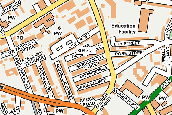 BD8 8QT map - OS OpenMap – Local (Ordnance Survey)