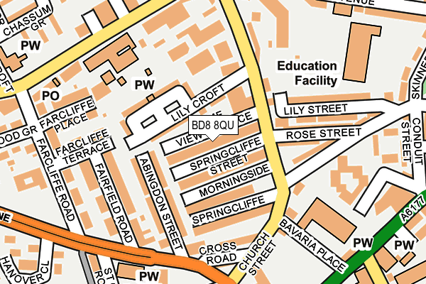 BD8 8QU map - OS OpenMap – Local (Ordnance Survey)