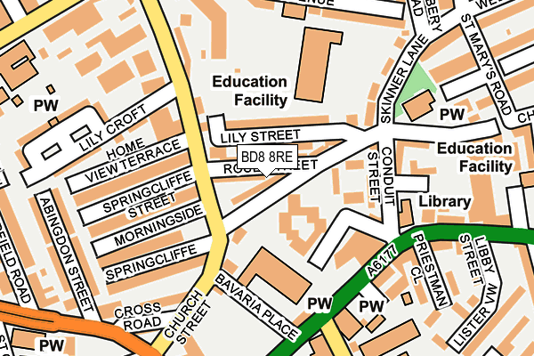 BD8 8RE map - OS OpenMap – Local (Ordnance Survey)