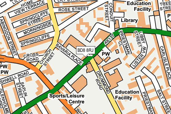 BD8 8RJ map - OS OpenMap – Local (Ordnance Survey)