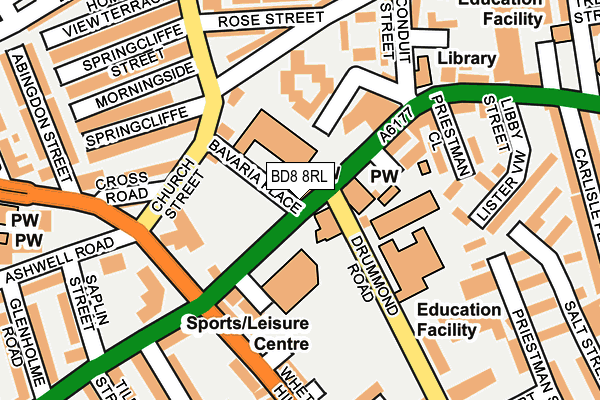 BD8 8RL map - OS OpenMap – Local (Ordnance Survey)