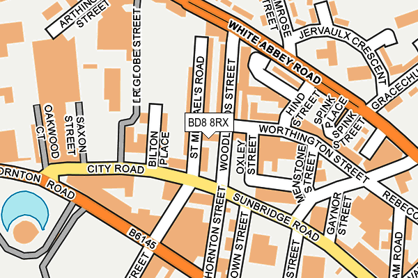 BD8 8RX map - OS OpenMap – Local (Ordnance Survey)