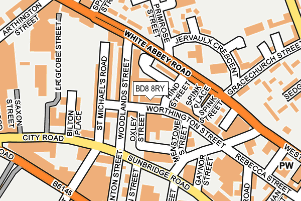 BD8 8RY map - OS OpenMap – Local (Ordnance Survey)