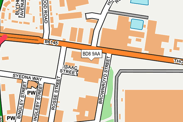 BD8 9AA map - OS OpenMap – Local (Ordnance Survey)