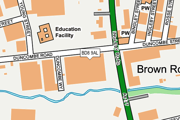 BD8 9AL map - OS OpenMap – Local (Ordnance Survey)