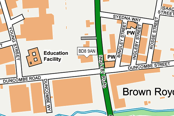 BD8 9AN map - OS OpenMap – Local (Ordnance Survey)