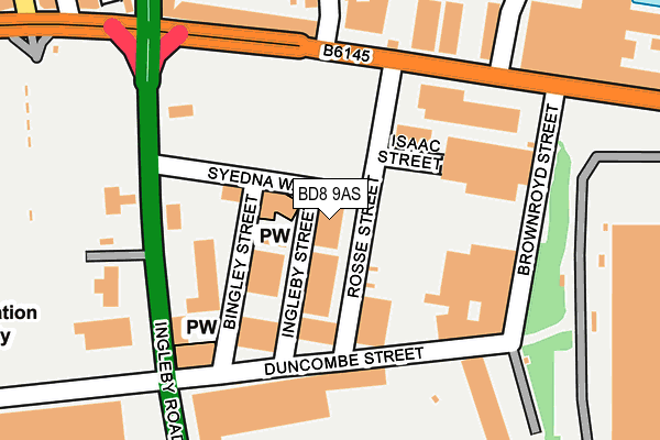 BD8 9AS map - OS OpenMap – Local (Ordnance Survey)