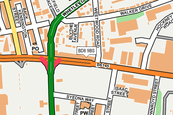 BD8 9BS map - OS OpenMap – Local (Ordnance Survey)