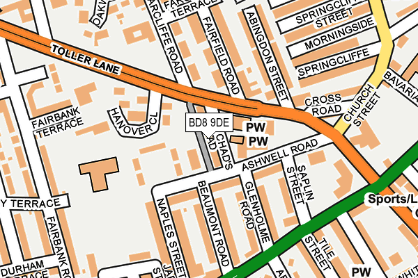 BD8 9DE map - OS OpenMap – Local (Ordnance Survey)