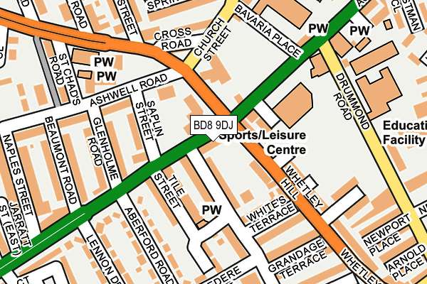 BD8 9DJ map - OS OpenMap – Local (Ordnance Survey)