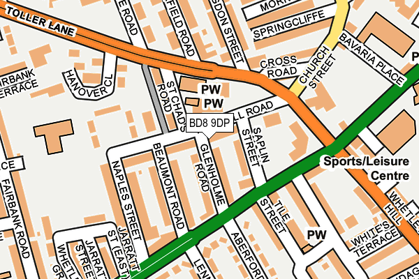 BD8 9DP map - OS OpenMap – Local (Ordnance Survey)