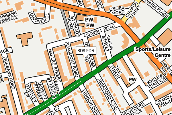 BD8 9DR map - OS OpenMap – Local (Ordnance Survey)